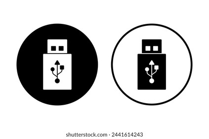 Usb icon set. Flash disk icon vector