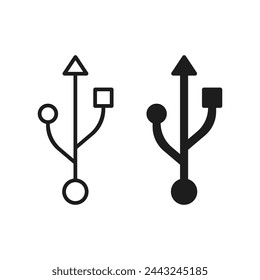 Usb icon set. Flash disk icon vector. Flash disk sign and symbol.