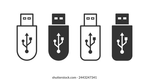 Usb icon set. Flash disk icon, vector illustration