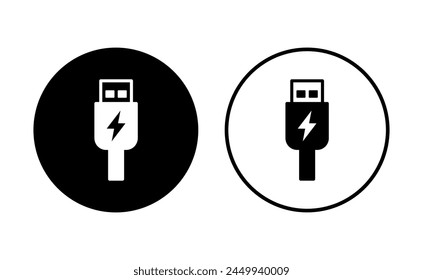 Usb icon set. Flash disk icon vector
