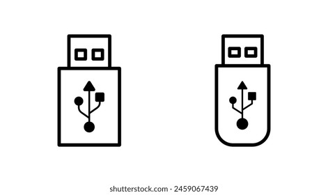 Usb icon set. Flash disk icon vector