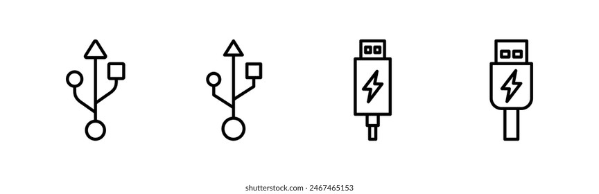 Usb icon set. Flash disk icon vector