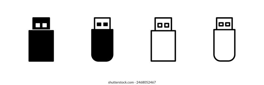 Usb icon set. Flash disk icon vector