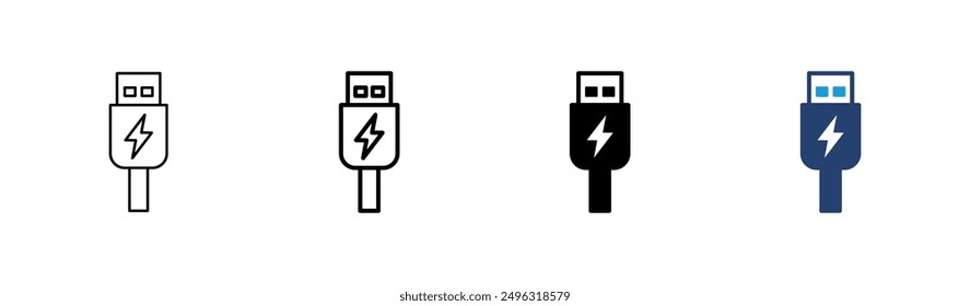 Usb icon set. Flash disk icon vector