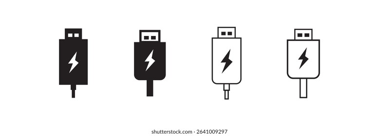Usb icon set. Flash disk sign and symbol. flash drive sign. vector illustration.