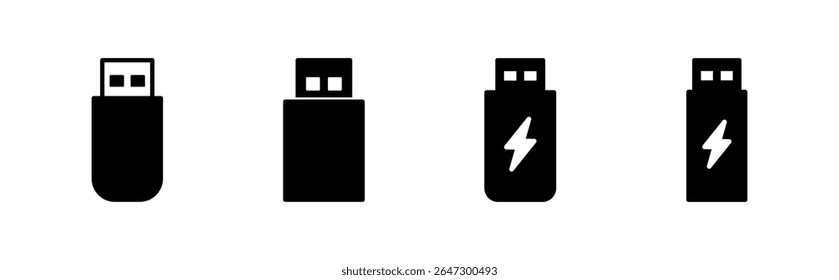 Conjunto de ícones Usb. Vetor de ícone de disco Flash