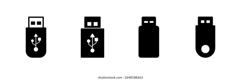 Conjunto de ícones Usb. Vetor de ícone de disco Flash