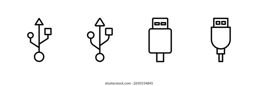 Conjunto de ícones Usb. Vetor de ícone de disco Flash