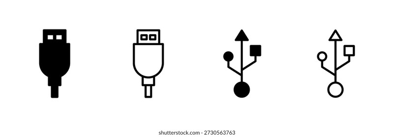 Conjunto de iconos USB. Vector de ícono de disco flash
