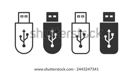 Usb icon set. Flash disk icon, vector illustration