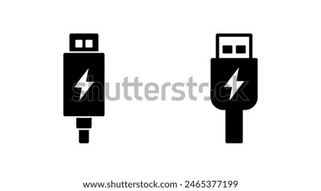 Usb icon set. Flash disk icon vector