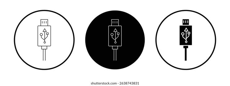 USB icon set, USB flash drive symbol.  usb flash drive vector icon.