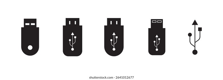 USB icon set, Usb flash drive symbol. Usb stick icon simple vector symbol. vector illustration.