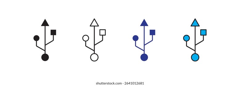 USB icon set, Usb flash drive symbol. Usb stick icon simple vector symbol. vector illustration.