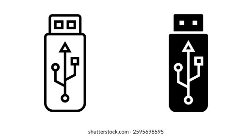 Usb icon set. flashdisk sign. Flat illustration of icons on a white background