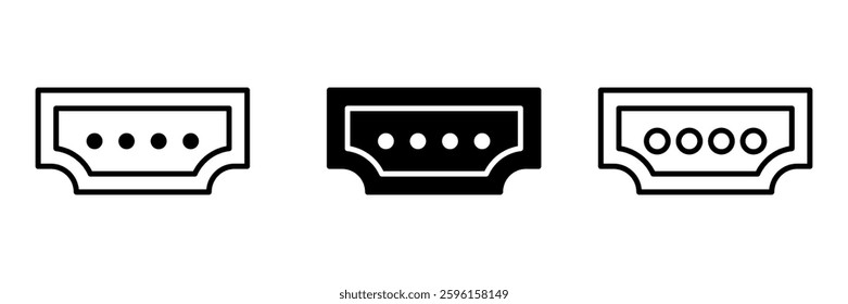 usb icon set flat vecktor trendy popular simple