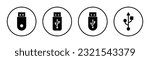 Usb icon set illustration. Flash disk sign and symbol. flash drive sign.
