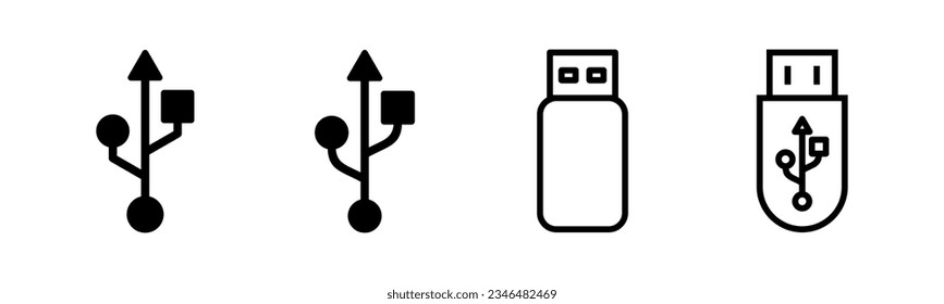 Usb icon set illustration. Flash disk sign and symbol. flash drive sign.