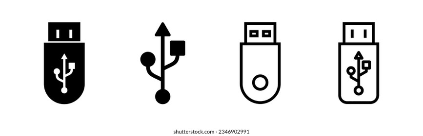 Usb icon set illustration. Flash disk sign and symbol. flash drive sign.