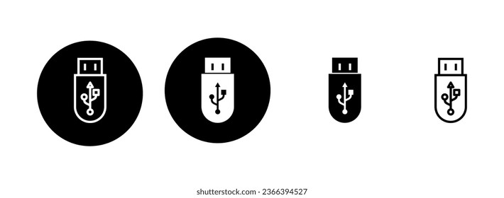 Ilustración del conjunto de iconos Usb. Signo y símbolo del disco flash. signo de unidad flash.