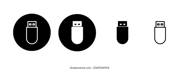Usb icon set illustration. Flash disk sign and symbol. flash drive sign.