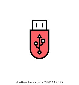 Usb icon set illustration. Flash disk sign and symbol. flash drive sign.