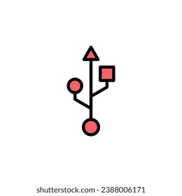 Ilustración del conjunto de iconos Usb. Signo y símbolo del disco flash. signo de unidad flash.