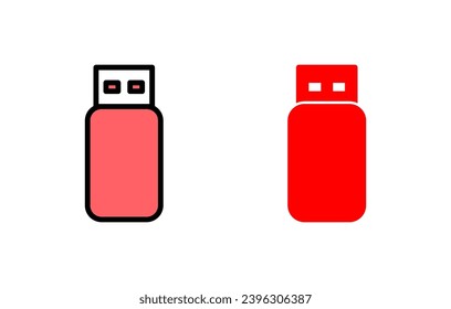 Ilustración del conjunto de iconos Usb. Signo y símbolo del disco flash. signo de unidad flash.