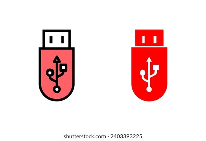 Ilustración del conjunto de iconos Usb. Signo y símbolo del disco flash. signo de unidad flash.