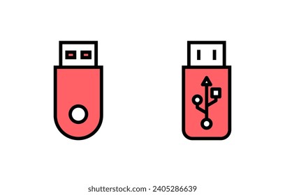 Usb icon set illustration. Flash disk sign and symbol. flash drive sign.