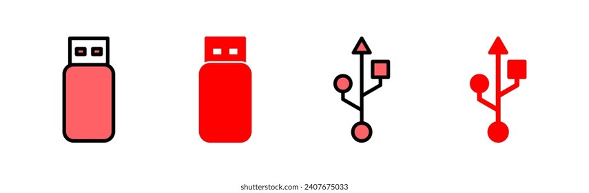 Usb icon set illustration. Flash disk sign and symbol. flash drive sign.