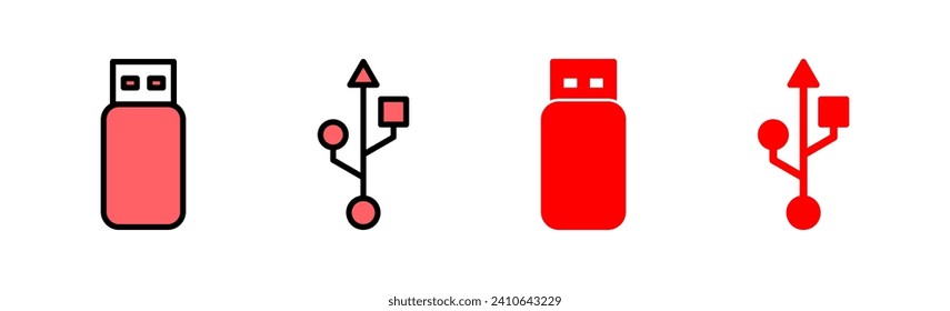 Usb icon set illustration. Flash disk sign and symbol. flash drive sign.