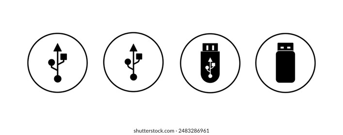 Usb icon set illustration. Flash disk sign and symbol. flash drive sign.