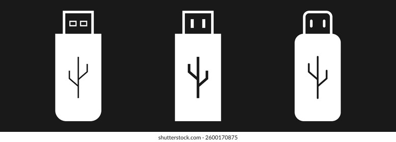 Usb icon set illustration. Flash disk sign and symbol. flash drive sign. Eps 10.