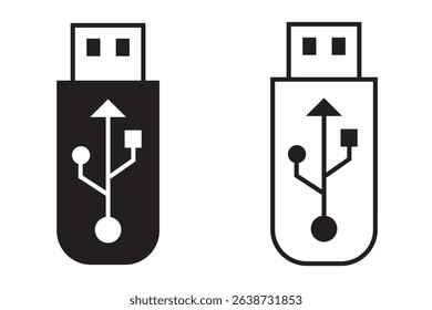 Usb icon set illustration. Flash disk sign and symbol. flash drive sign.