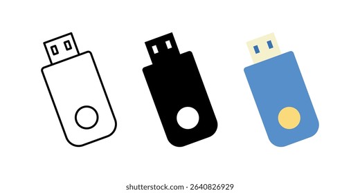 usb icon set. modern design isolated on white background