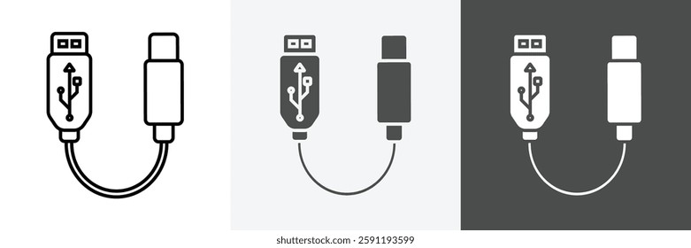 USB Icon set vector art