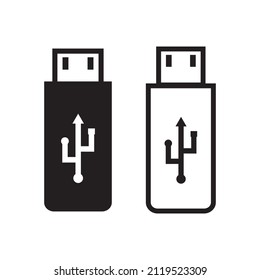 USB icon set vector. Flash Drive icon symbol