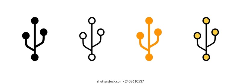 Usb icon set vector. Flash disk sign and symbol. flash drive sign.