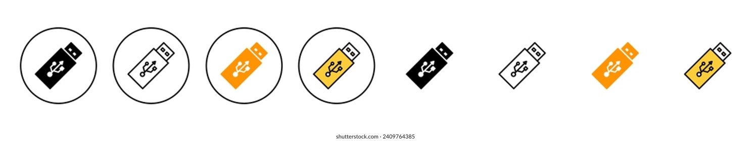 Usb icon set vector. Flash disk sign and symbol. flash drive sign.