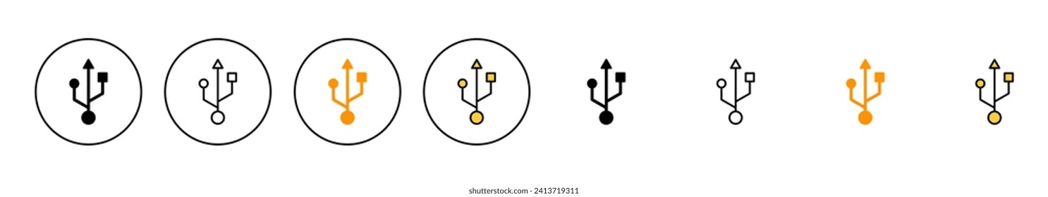 Usb icon set vector. Flash disk sign and symbol. flash drive sign.