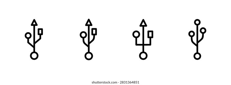 Usb icon set vector. Flash disk sign and symbol. flash drive sign.