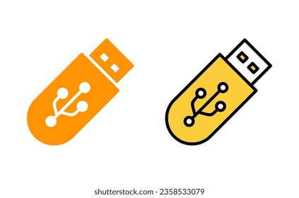 Juego de iconos Usb para web y aplicación móvil. Signo y símbolo del disco flash. signo de unidad flash.