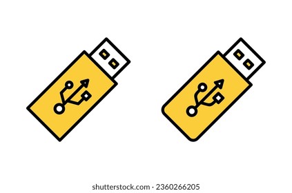 Usb icon set for web and mobile app. Flash disk sign and symbol. flash drive sign.