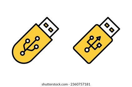 Juego de iconos Usb para web y aplicación móvil. Signo y símbolo del disco flash. signo de unidad flash.