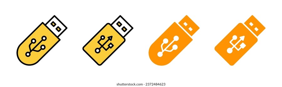 Usb icon set for web and mobile app. Flash disk sign and symbol. flash drive sign.