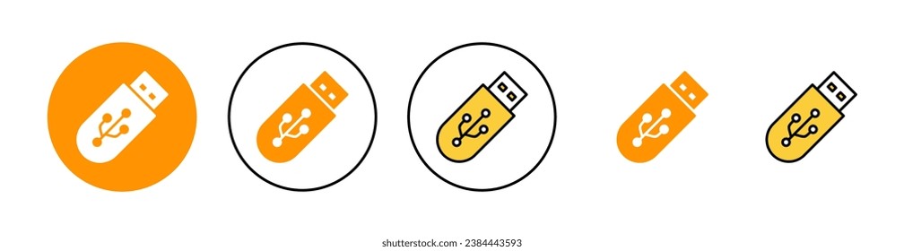 Usb icon set for web and mobile app. Flash disk sign and symbol. flash drive sign.