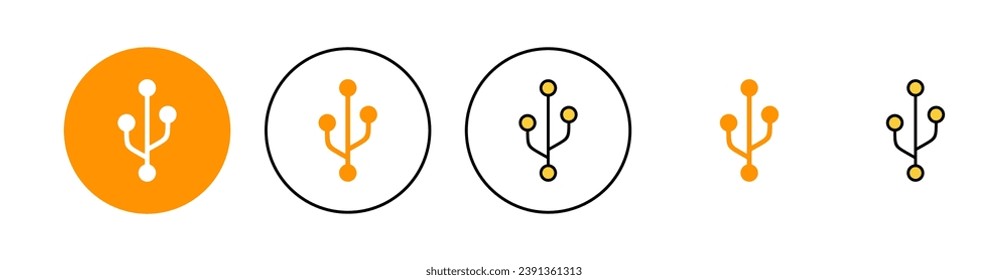 Usb icon set for web and mobile app. Flash disk sign and symbol. flash drive sign.