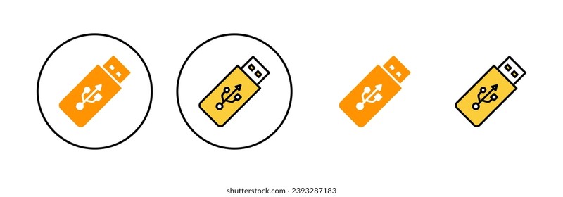 Usb icon set for web and mobile app. Flash disk sign and symbol. flash drive sign.