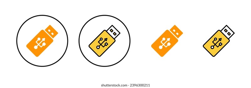 Usb icon set for web and mobile app. Flash disk sign and symbol. flash drive sign.